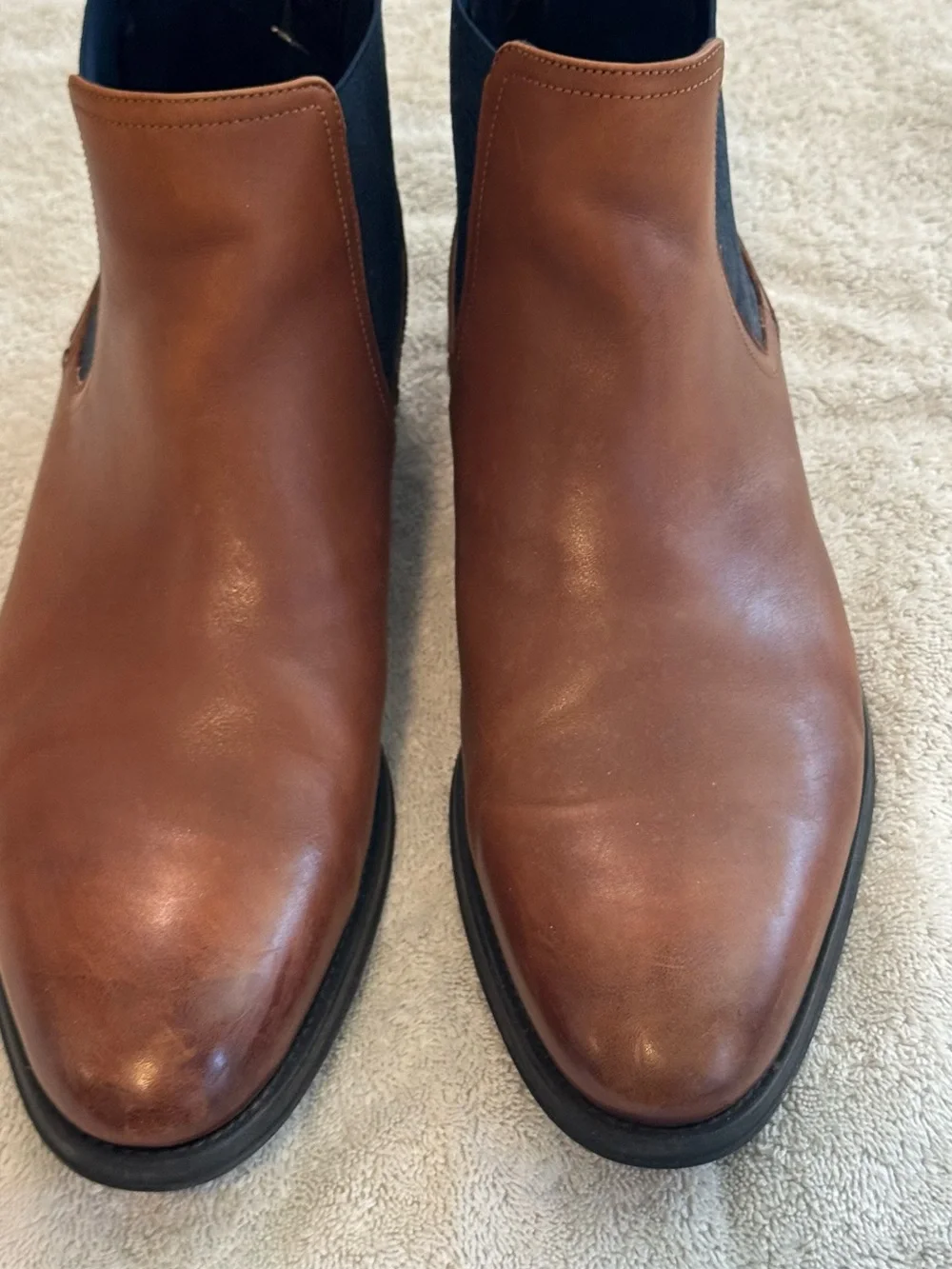 Ted Baker Brown Leather Chukka Boots with Black Elastic Panels